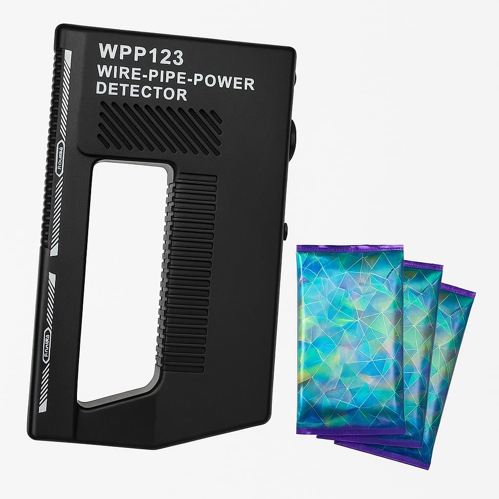 WPP123 Wire & Pipe Detector β Detects Live AC Wires & Metal Pipes in Walls β LED & Sound Alerts β Adjustable Sensitivity β DIY Indoor Wall Safety Tool (High Sensitivity)