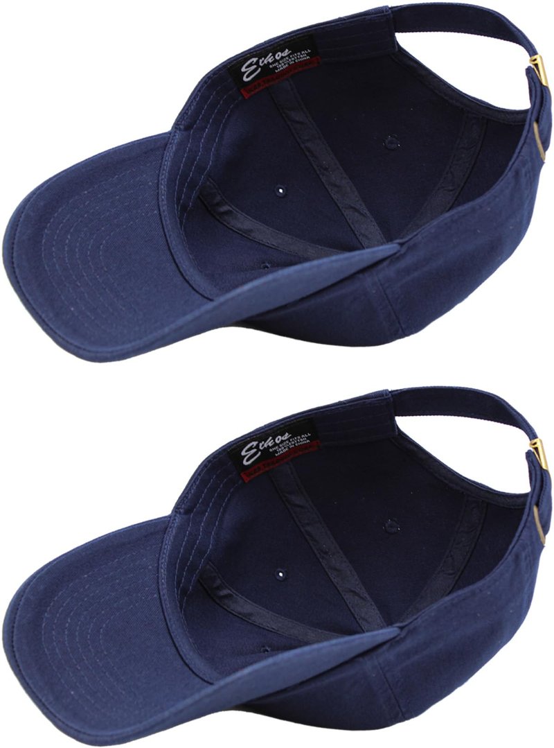 KBETHOS Classic Cotton Dad Hat Bundle Adjustable Unconstructed Plain Cap (One Size, Navy + Navy (2 Pack))