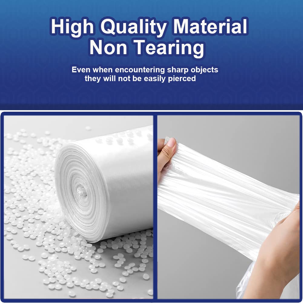 OKKEAI Small Pedal Bin Liners Bathroom Bin Bags White Garbage Bags 8l Rubbish Bags Plastic Waste Bags Clear Trash Bags for Toilet,Office Fit 6L,7L,8L,9L,10L Caddy Bags