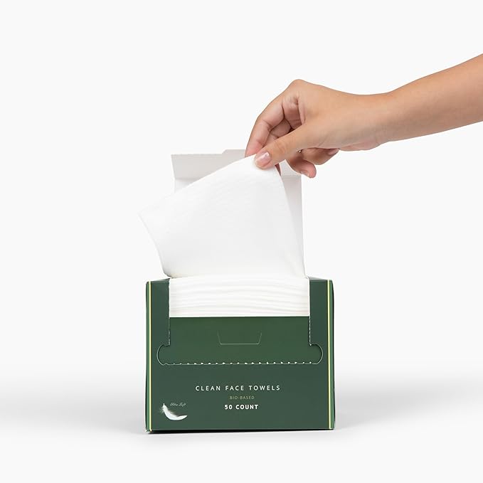 Clean Facial Towels for Sensitive Skin, 100% USDA Biobased Face Towels