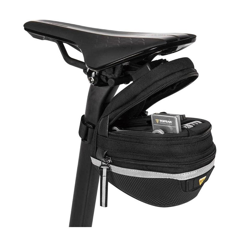 Topeak Survival Tool Wedge Pack II – 13-Function Integrated Tool Kit, Expandable 1000D Nylon Saddle Bag with QuickClick Mount