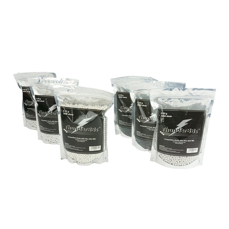 Thunder BBs TBB0.20 Airsoft BBS 0.20G, Competition Grade, White, 5000 Rounds/Bag