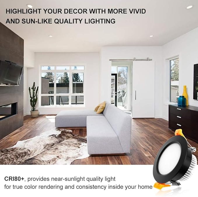 YGS-Tech 2 Inch LED Recessed Lighting, Dimmable Downlight 3W(35W Halogen Equivalent), CRI80, 4000K Natural White Ceiling Light with LED Driver (24 Pack)