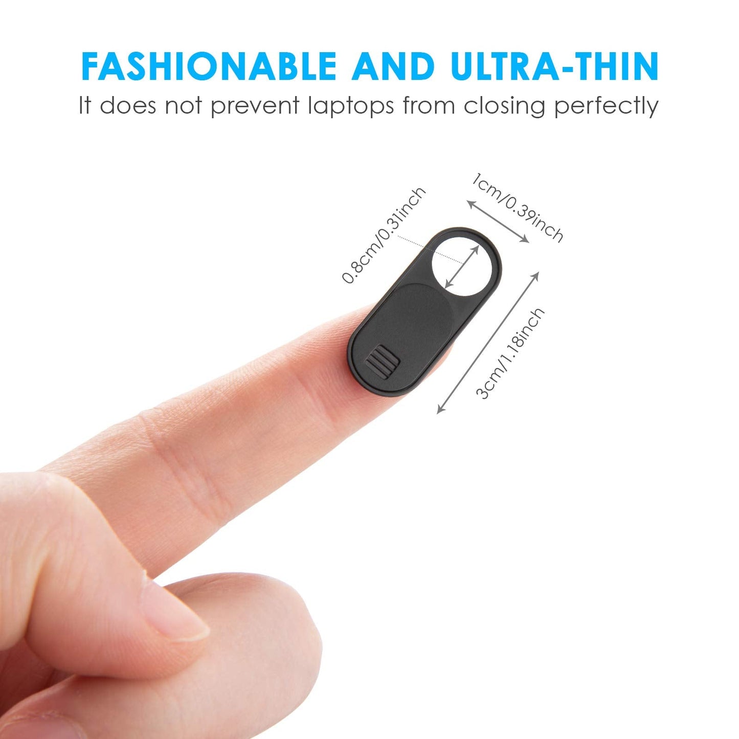 Camera Cover Slide, 0.028 Inch Ultra-Thin Phone Camera Cover, Computer Camera Cover Slide for MacBook, iMac, Laptop Desktop, Pc, iPad, iPhone, Smartphone Protect Visual Privacy Security (Black-3 Pack)