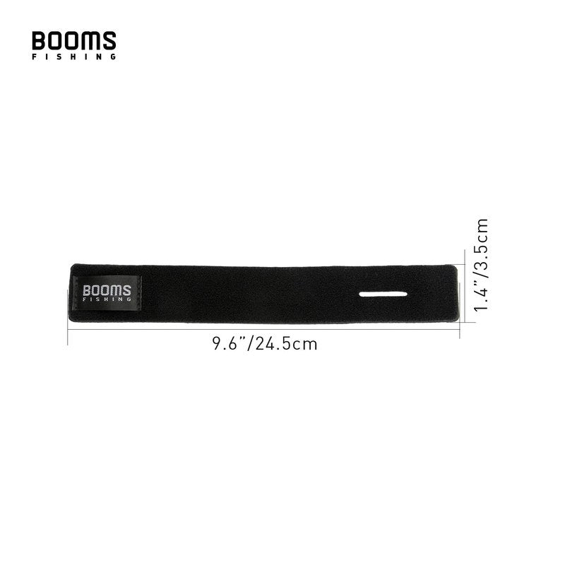 Booms Fishing RS3 Fishing Rod Wrap Pole Straps, Black 9.6" 6pcs