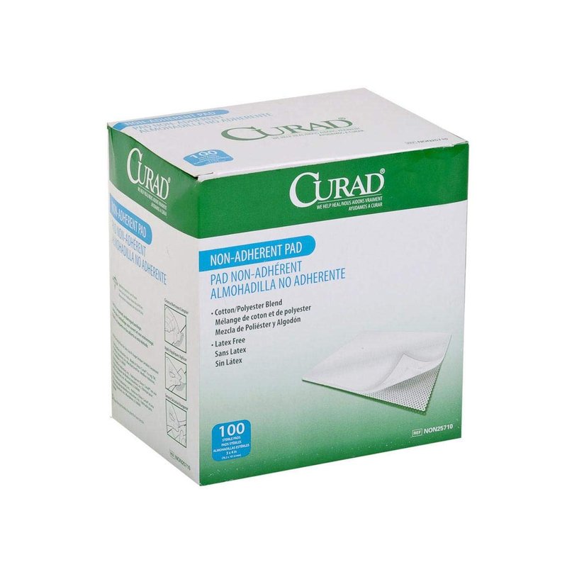 CURAD Sterile Non-Adherent Dressing Pads, 3" x 4", 100 Count