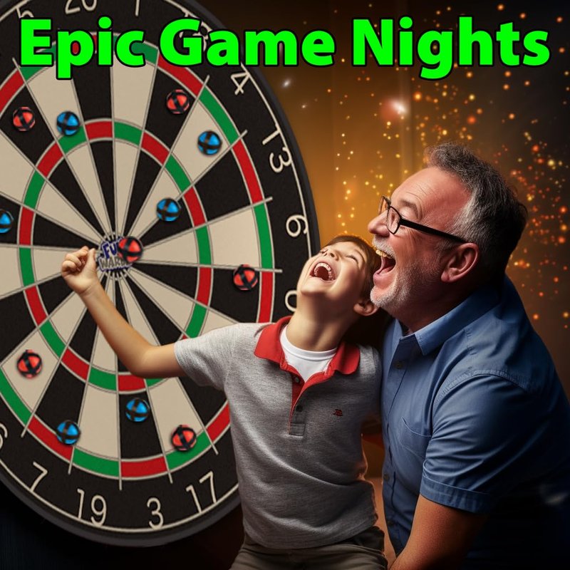 Funwares 36" Giant Dart Board for Adults and Kids, 25% Larger Than the Competition for Ultimate Indoor Fun and Outdoor Fun, Party Game for Families, Games for Kids 8-12, and Dart Game for Adults
