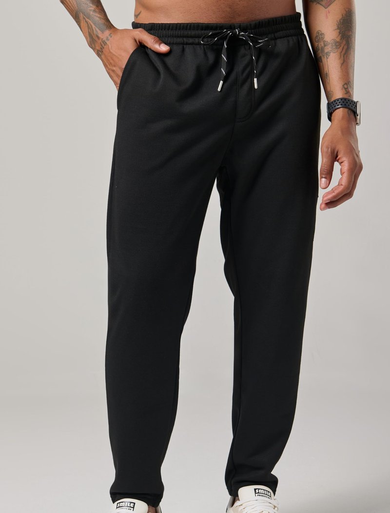 Liberty Pro 2 Pack Men’s Midweight Jogger Sweatpants with Zipper Pockets, 29" Inseam Active Drawstring Workout Pants (Set 1, Large) Charcoal/Black