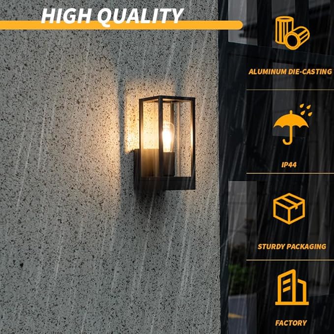 Outdoor Light Fixture Wall Sconce, Anti-Rust Porch Lights, Aluminum Exterior Lighting fixtures, Waterproof Wall Sconce Lantern Lamp,Patio, Garage, Doorway, Entryway