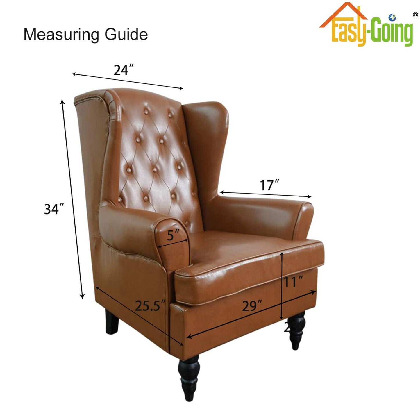Easy-Going Stretch Wingback Chair Sofa Slipcover 1-Piece Sofa Cover Furniture Protector Couch Soft with Elastic Bottom Polyester Spandex Jacquard Fabric Small Checks(Wing Chair,Christmas Red)