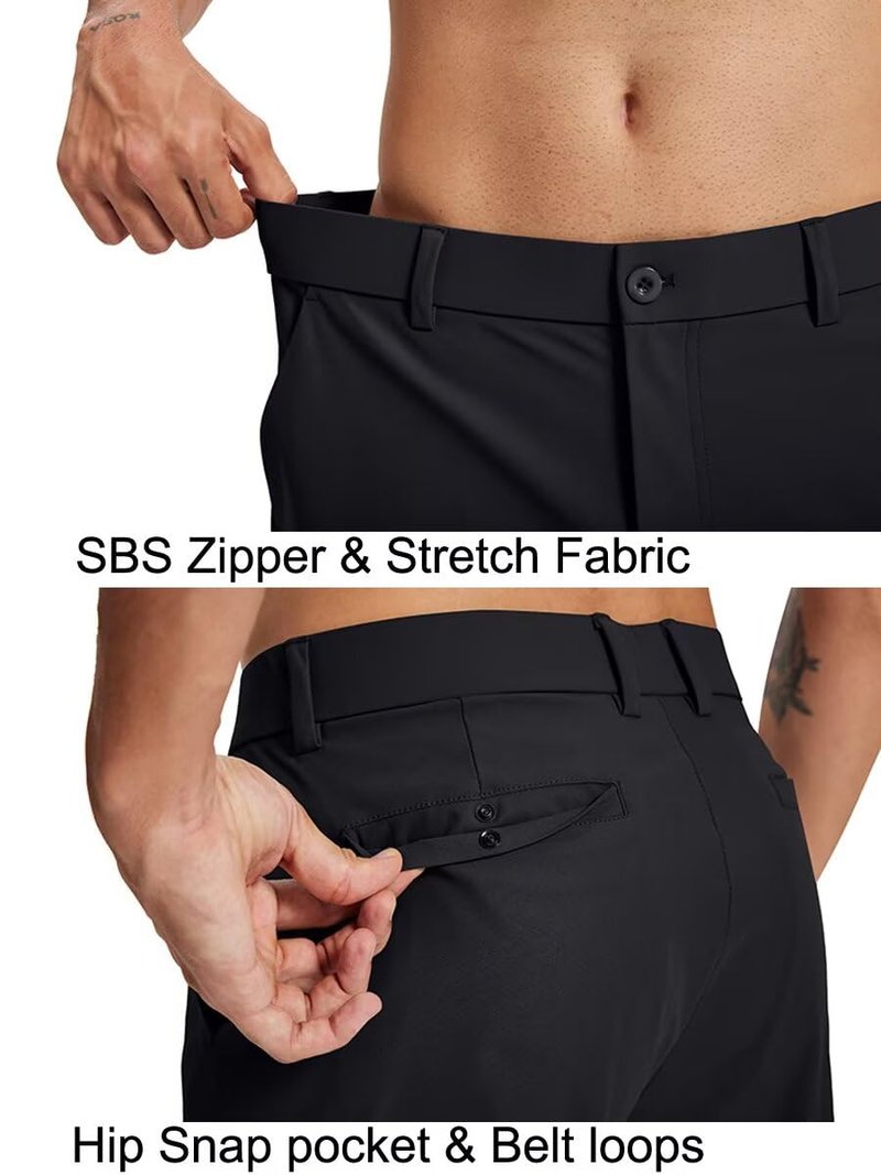 Tyhengta Men's Golf Pants 30"/32"/34" Lightweight Comfy Stretch Work Dress Pants