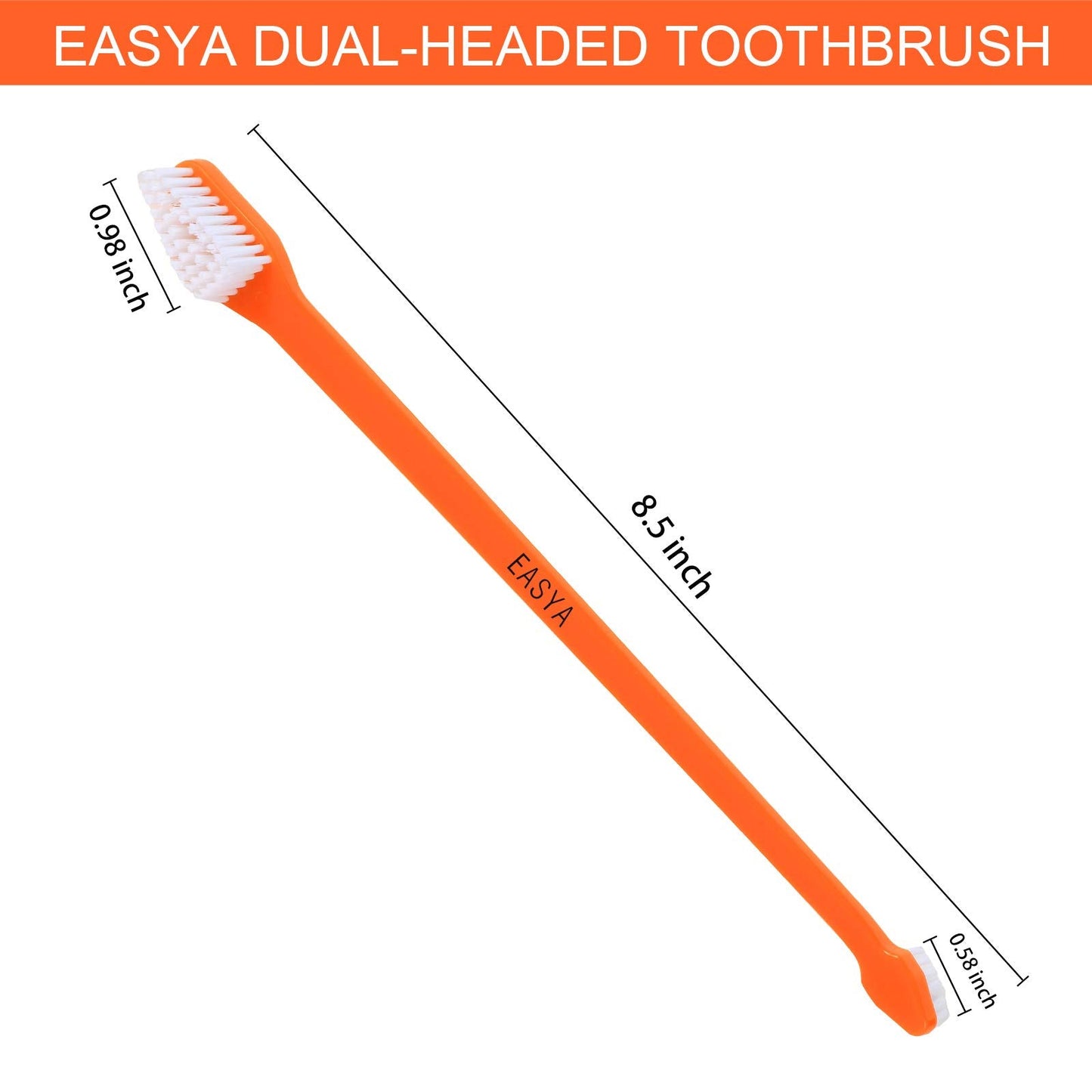 EASYA Double Headed Pet Dog Toothbrush for Small Dogs/Soft Bristles Puppy Long Handle Tooth Brush Dogs Teeth Cleaning/Bulk Toothbrushes (MIXED10)