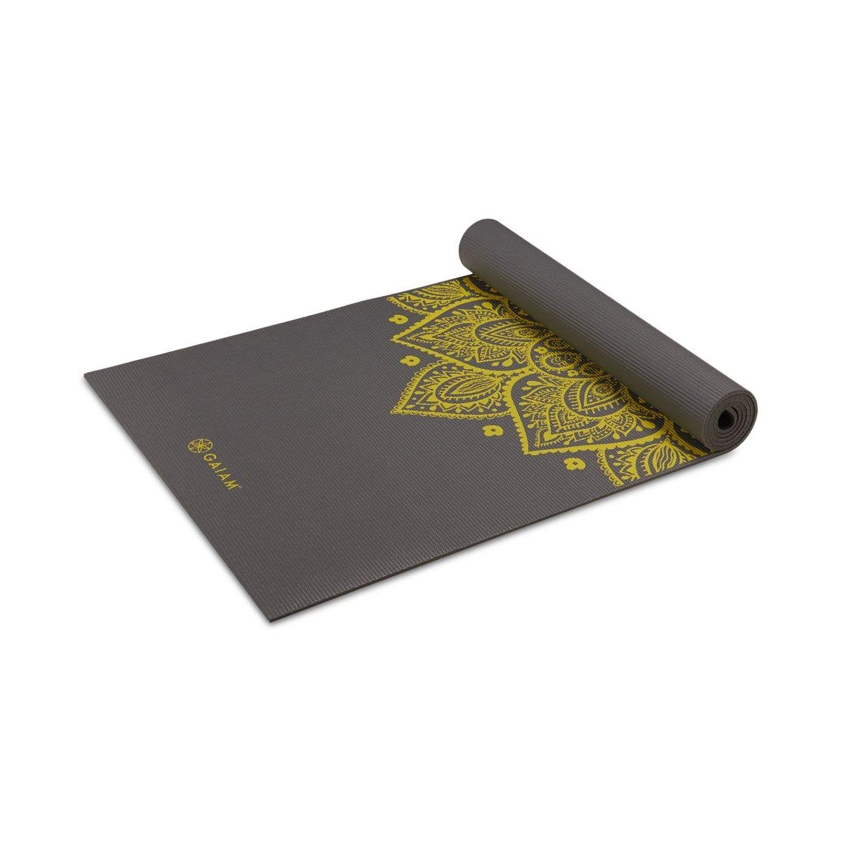 Gaiam Premium Print Yoga Mat, Citron Sundial 68"L x 24"W x 6mm Thick