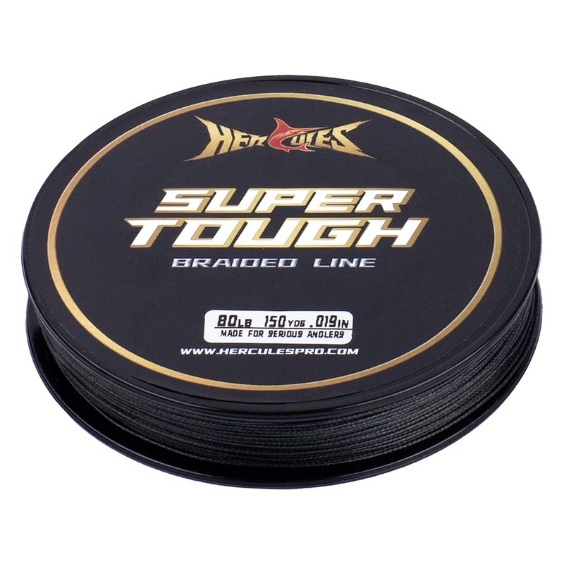 HERCULES Super Tough Braided Fishing Line 10 pounds Test Black 10LB (500 Yards) - 4 Strands