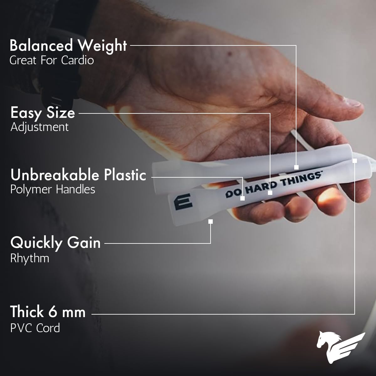 Elite Jumps | 6mm PVC Jump Ropes for Fitness | Indoor/Outdoor Adjustable Boxing Jump Rope w/Unbreakable Handles & Ultra-Durable Non-Kinking PVC | Skipping Rope for Men & Women & Boxer Rope Jump Rope