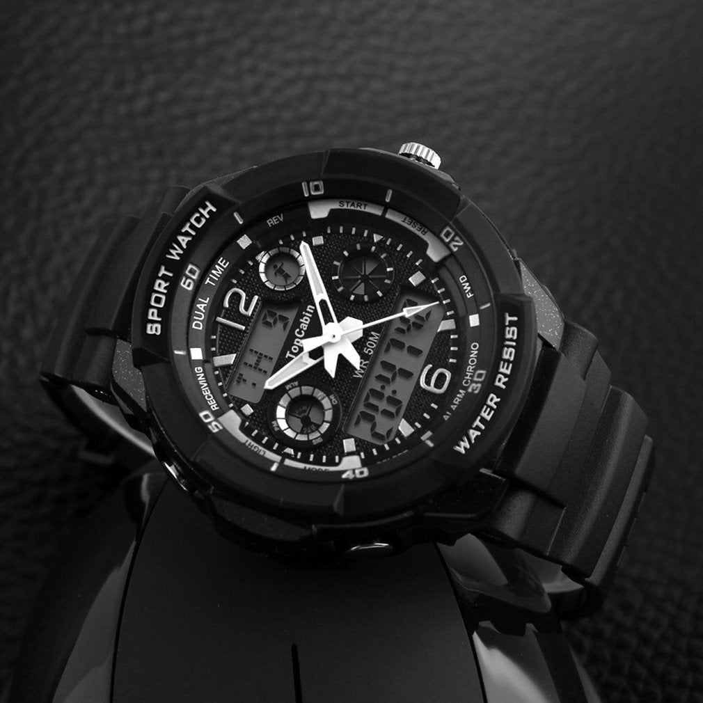 TOPCABIN Digital-analog Kids Teenager Boys Girls Sport Digital Watch with Alarm Stopwatch Chronograph - 50m Water Proof Electronic Sport Watch for Boys Teenagers Junior Kids Children (white)