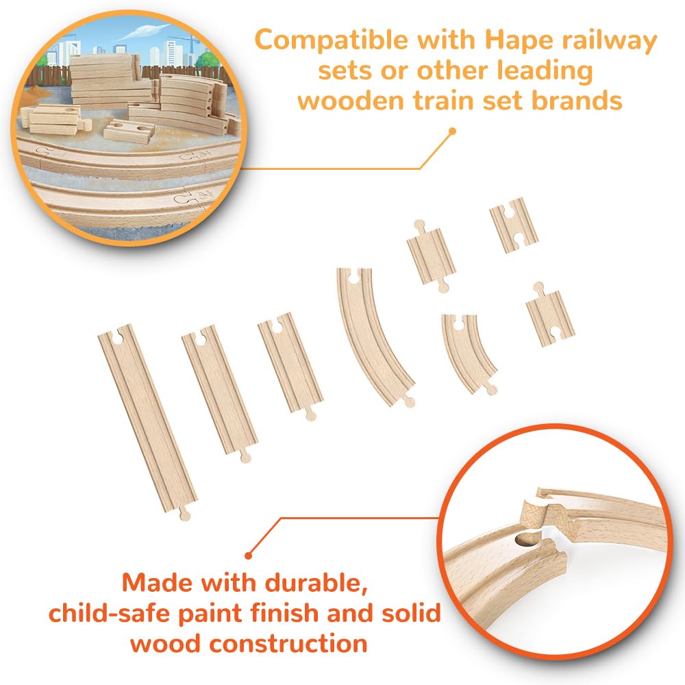 Hape Super Expansion Rail Pack - Wooden Train Track Accessories