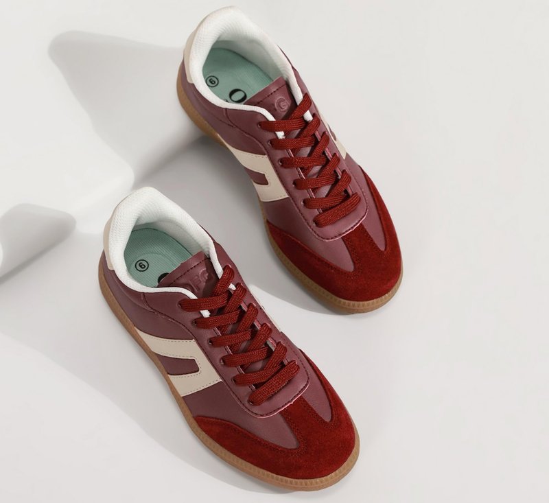 Women's Retro Gum Sole Fashion Sneakers-Lace Detail Casual Retro Walking Shoes-Gum Sole Casual Tennis-Anti Slip Trainers