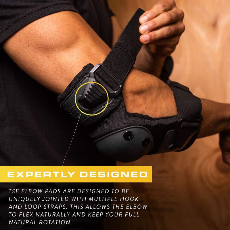 Exo-Guard II Professional Work Elbow Pads Protective Gear for Men Women Flexible Pads with Adjustable Straps Industrial Strength - Heavy Duty Padding Foam Comfortable Protective Cushion by TSE Safety