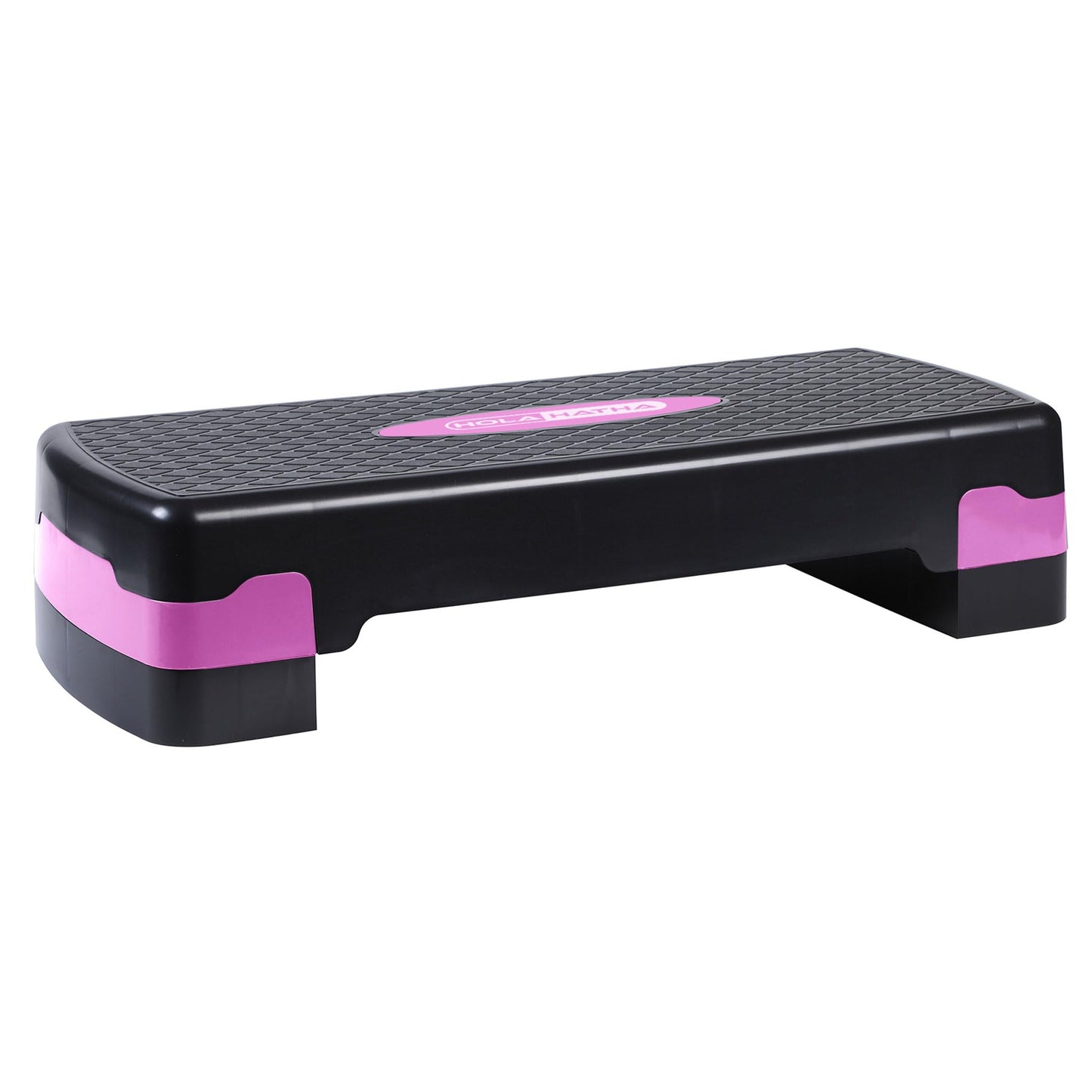 HolaHatha Compact Portable Aerobic Step Platform Workout Exercise Equipment, Fitness Cardio Stepper with Adjustable Height for Home Gym & Travel, Pink
