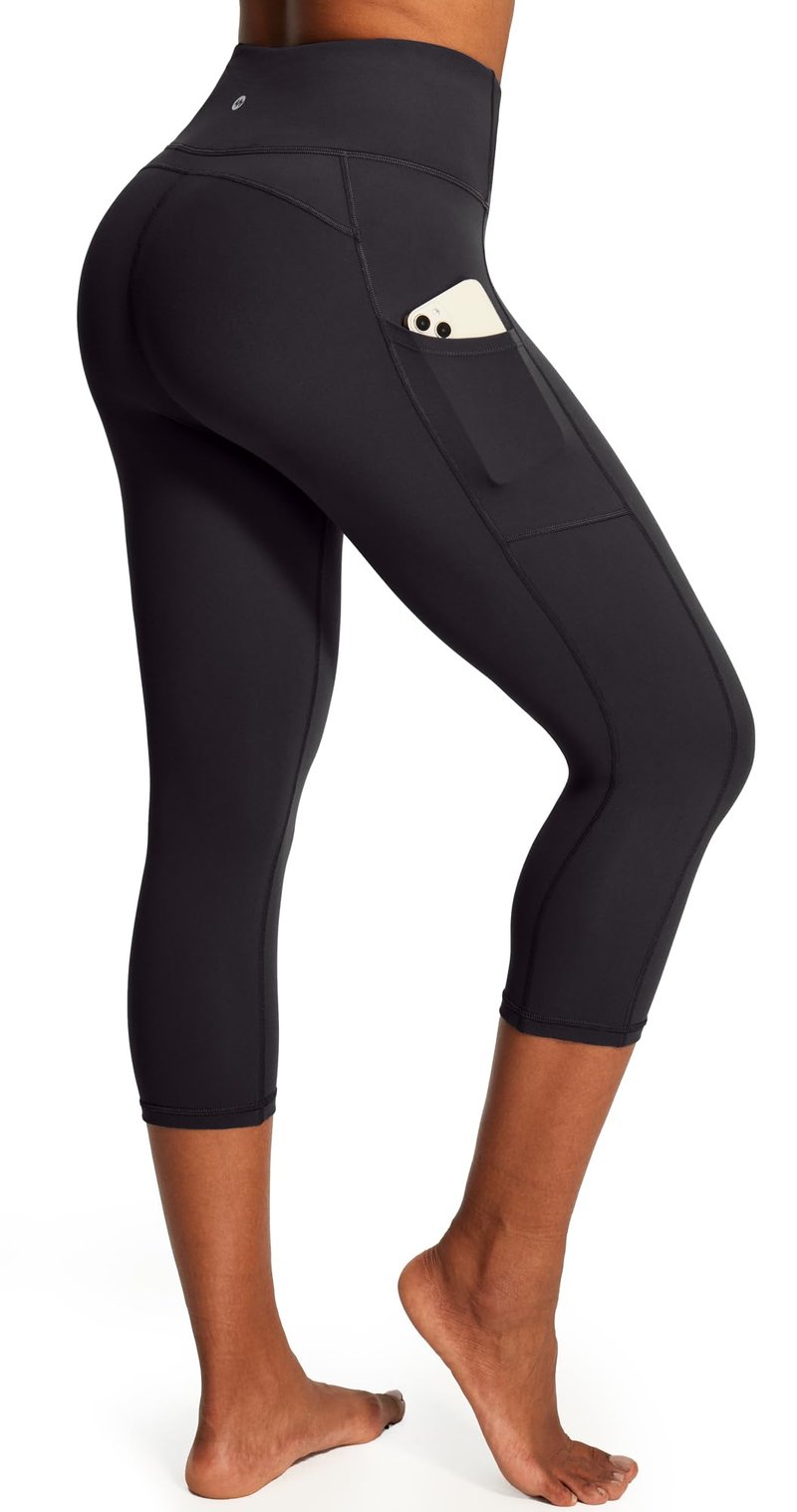 Ewedoos Capri Leggings for Women High Waisted Yoga Pants with Pockets for Women Tummy Control Workout Leggings Yoga Capris