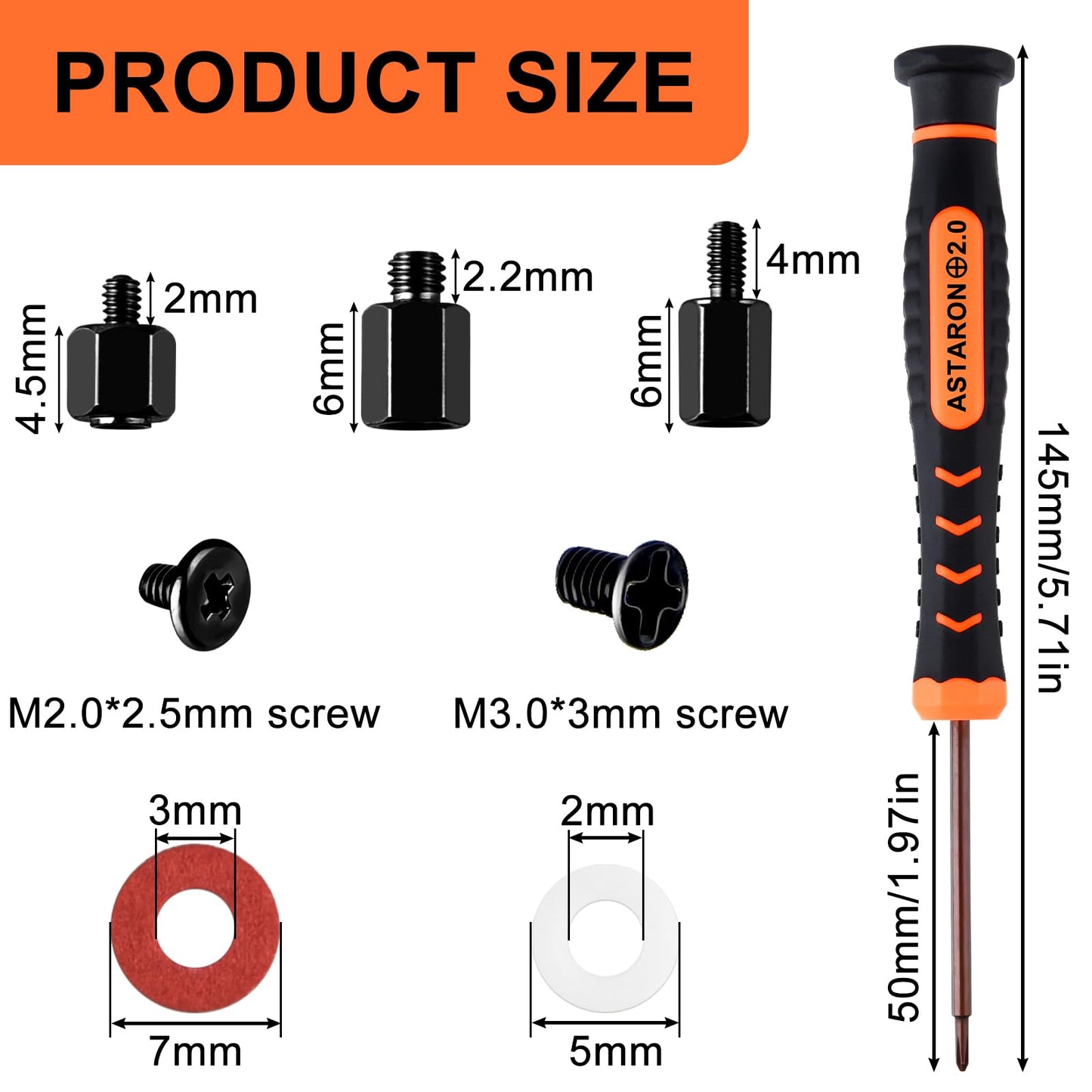 ASTARON M.2 SSD Screws Kit,Nvme M2 Screws Suitable for PS5 ASUS MSI Gigabyte NGFF Motherboard