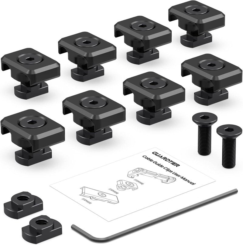 M-LOK Pressure Switch Cable Guides - Flashlight Laser Wire Management Clips | 8 Pack - Black