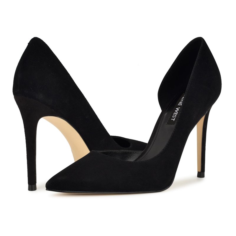 Nine West Women's Folowe Pump, Black Suede 008, 8