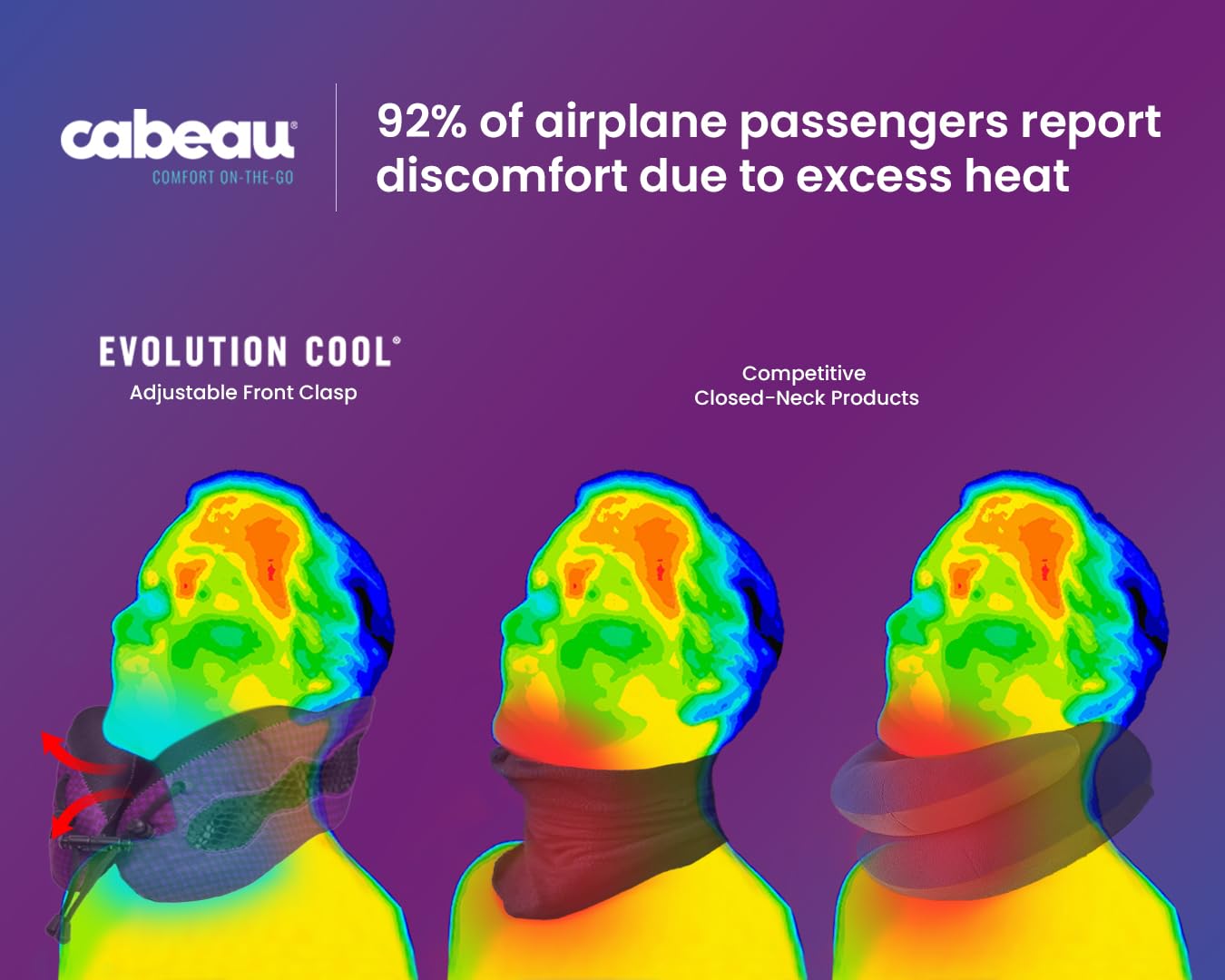 Cabeau Evolution Cool Travel Pillow- The Best Air Circulating Head and Neck Memory Foam Cooling Travel Pillow - Black