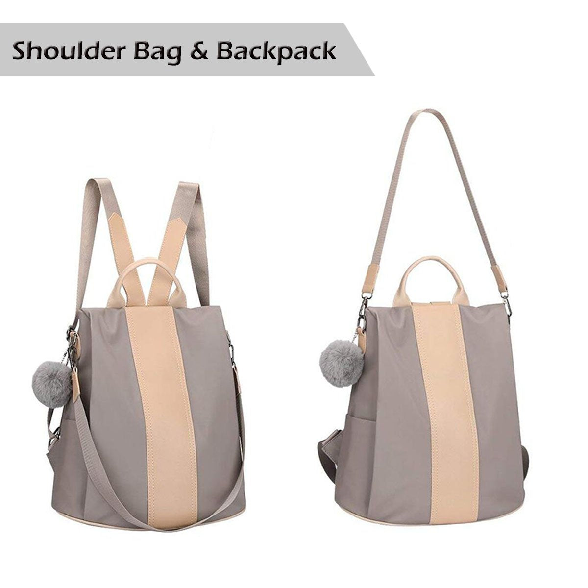 LOSMILE Women's Backpack, Rucksack Nylon School Bag Ladies Handbag Shoulder Bags Lightweight Daypack Anti-Theft Bags