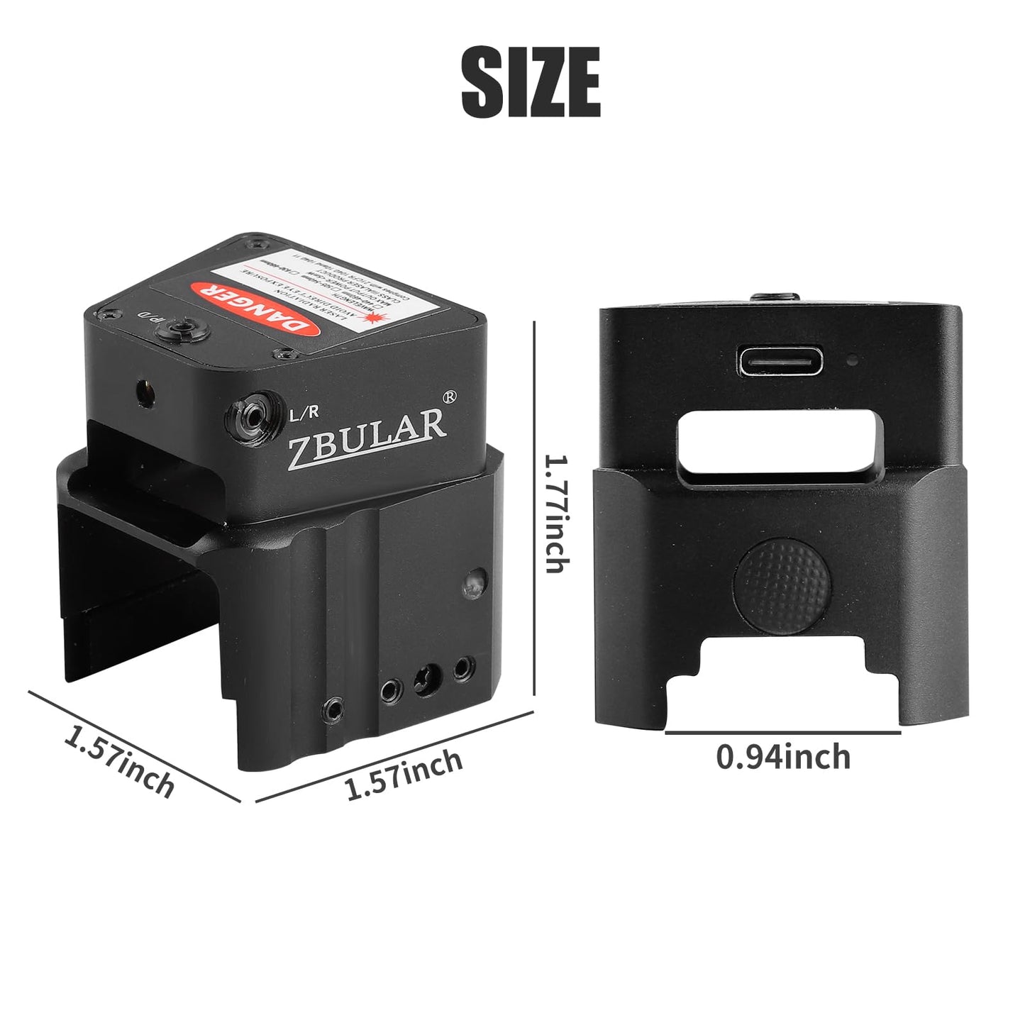 ZBULAR 2 Mile Laser Sights Range Slide Racker Jacker Compatiblewith Glock 17, 19, 19X, 26, PSA Dagger, and More with Improved Slide Grip(Class IIIA Green Laser Output is <5mW)