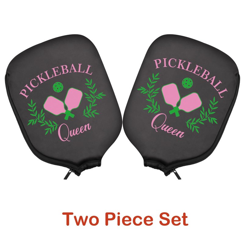PWHAOO 2PC Pickleball Queen/Pickleball Social Club Pickleball Paddle Covers Funny Pickleball Paddle Pouch Gift (Pickleball Queen Paddle)