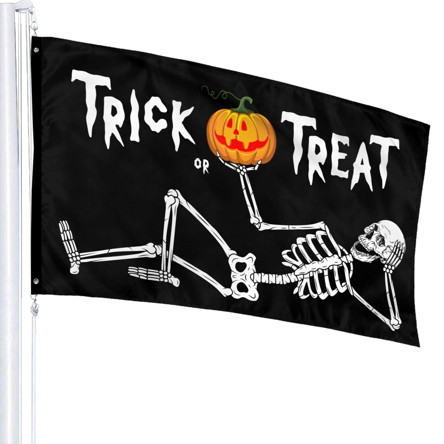 Halloween Skull Flag 3x5 Ft Outdoor Outside With Grommets Indoor Trick Or Treat Flags House Yard Garden Decorations Holiday Banner Sign