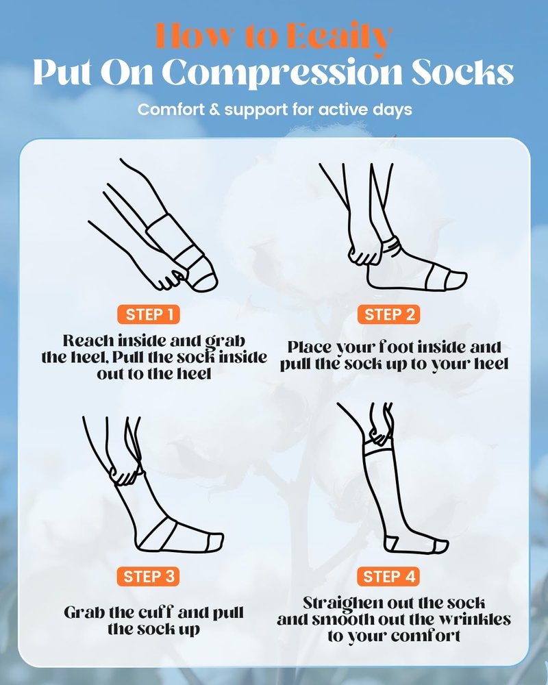 LEVSOX Cotton Compression Socks for Women Men 20-30 mmHg Knee High Cute Support Sock for Pregnancy Flying Nurses