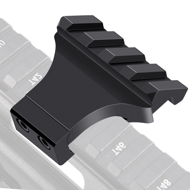 LONSEL 45° Picatinny Offset Rail Mount, 3 4 5 Slots 45 Degree Offset Picatinny Rail Mounts Aluminum Low Profile Adapter for Flashlight Laser Sight Optics (4 Slot - 1 Pack)