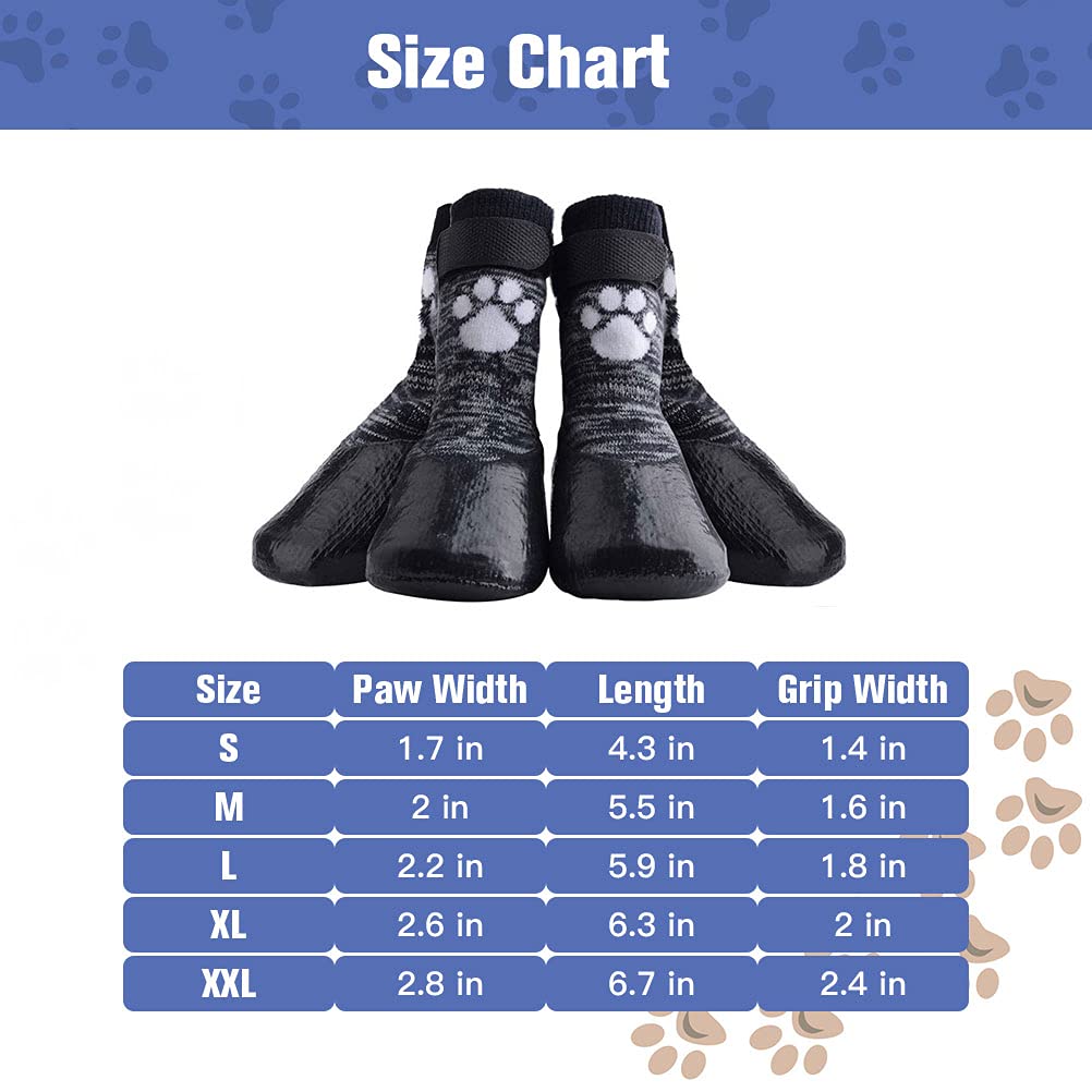 HOMIMP Dog Socks Anti Slip with Straps Traction Control Waterproof Paw Protector,L