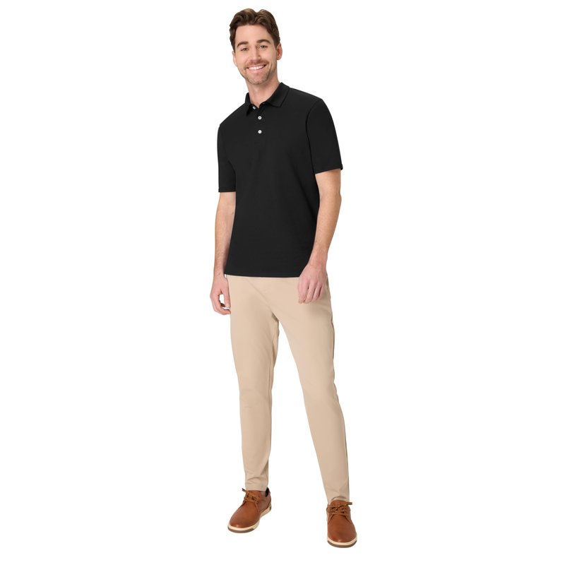 Hanes mens Short Sleeve X-temp Performance Polo fashion t shirts, Black, Large US