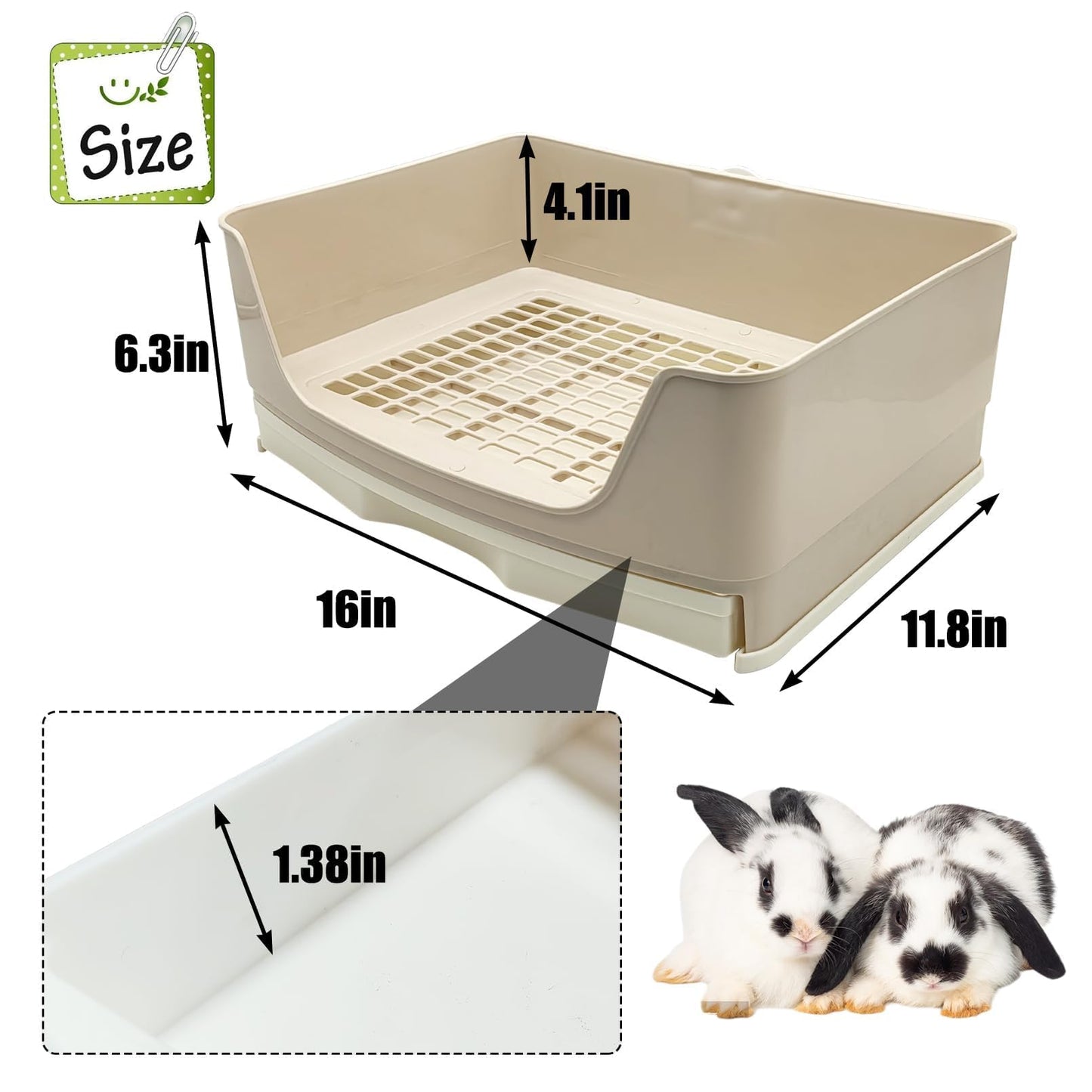 kathson Large Rabbit Litter Box Trainer, Potty Corner Toilet with Drawer Bigger Pet Pan for Adult Hamster, Guinea Pig, Ferret, Galesaur, Bunny and Other Animals (Brown)