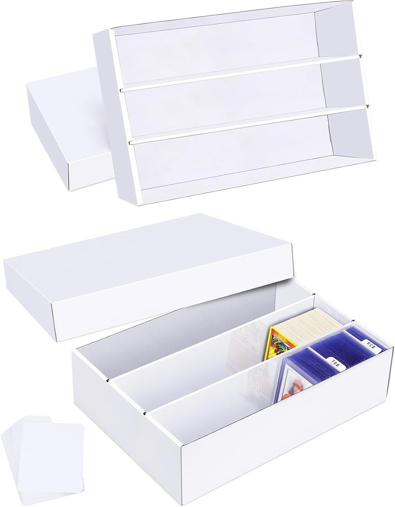 Trading Card Storage Box - 2400 Count Cardboard Organizer with Dividers | Perfect for MTG, TCG, Sports