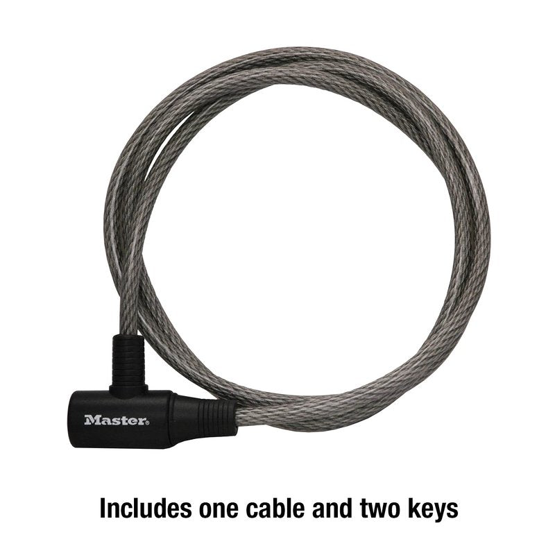 Master Lock Bike Cable Lock, Keyed Bike Lock, 6 ft. Long, 8154DPF