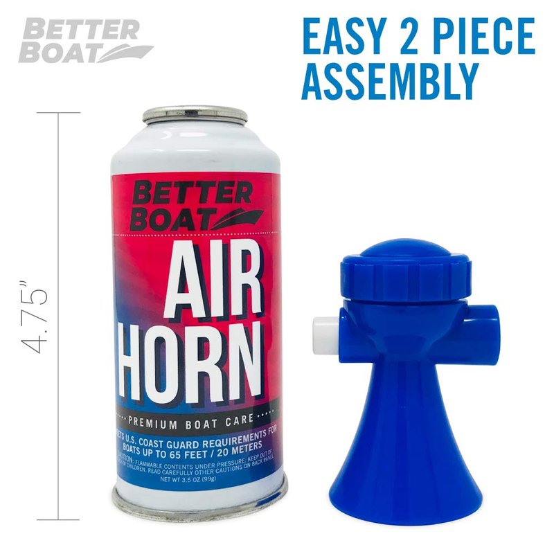 Air Horn 3.5 oz 120 dB, Loud Emergency Signal Horn for Boating Safety Walking Camping, Handheld Fog Horn Heard 1/2 Mile, Made in USA - Better Boat