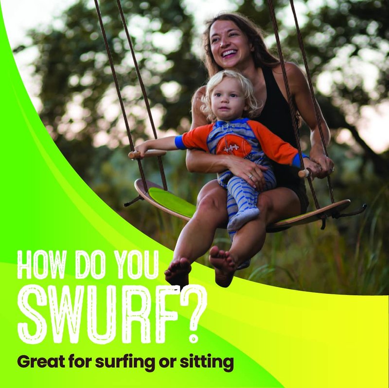 Swurfer Stand Up TreeSkate Outdoor Swing - Tree Swing for Kids with Adjustable Handles, Kids Outdoor Play Equipment, Durable, Weatherproof, Easy Installation, Holds Up to 200 lbs, Ages 6+