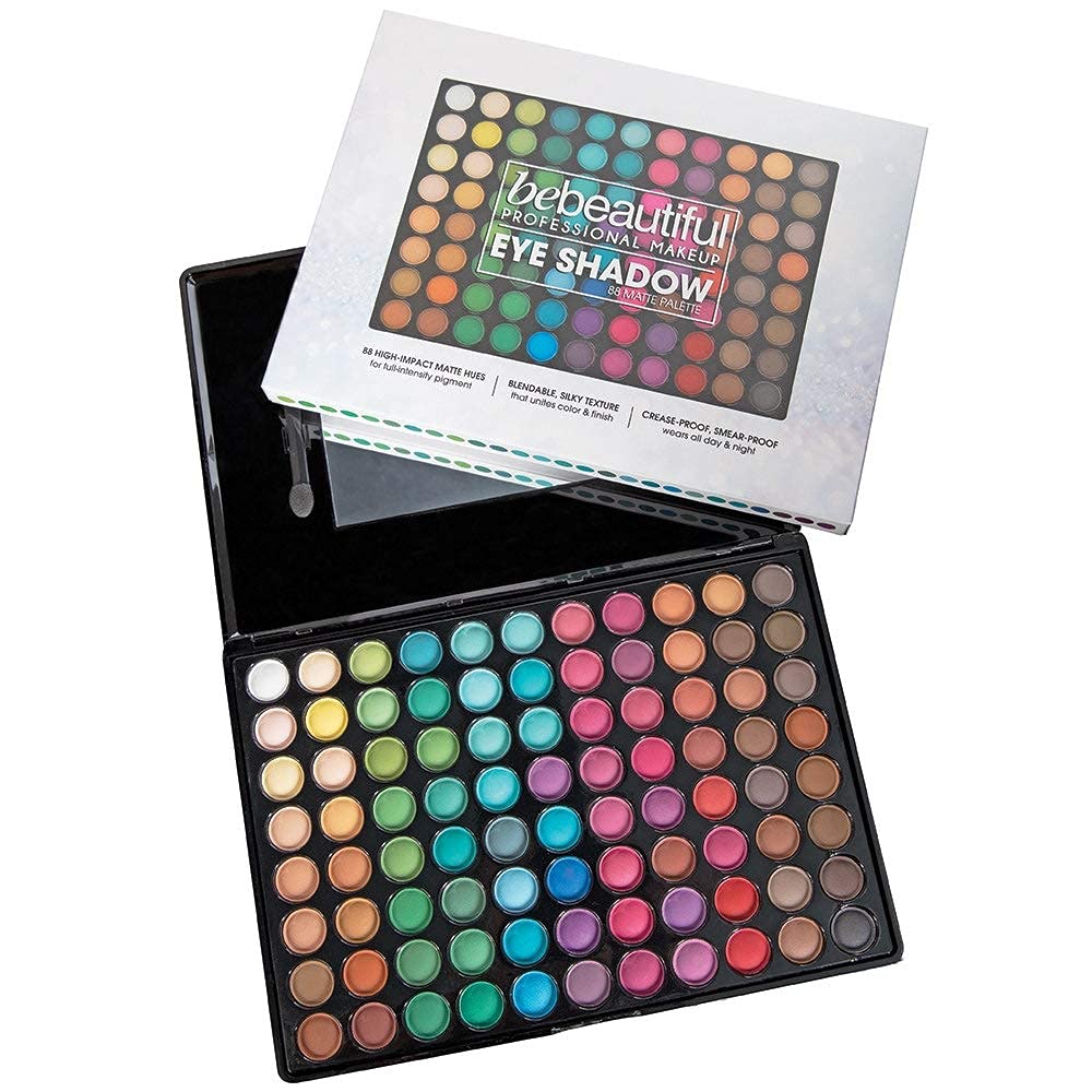 ForPro Professional Collection Bebeautiful Professional Makeup Eyeshadow with Applicators, 88-Color Palette, Matte
