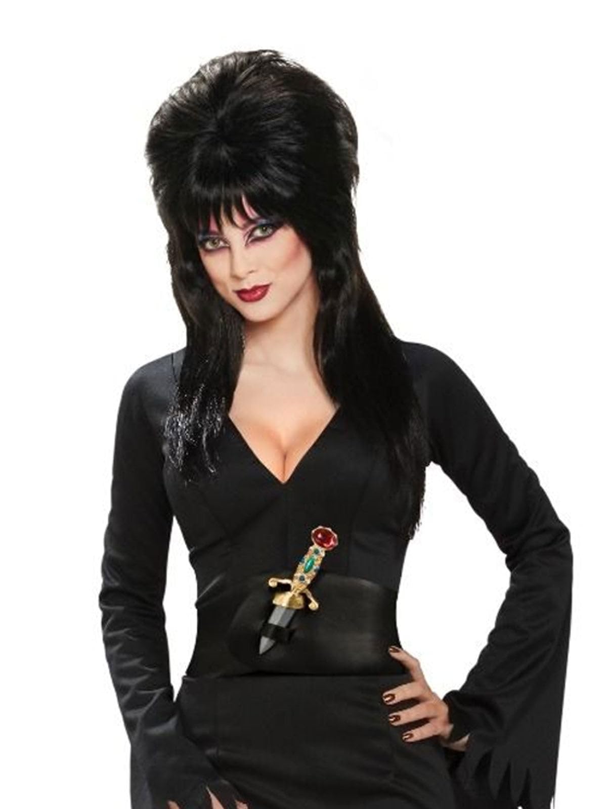 Rubies Elvira Mistress of The Dark Full-Length Dress, Black, Standard Costume for Themed Parties and Halloween