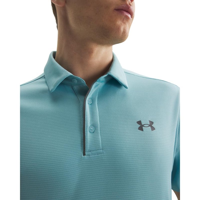 Under Armour Men's Tech Golf Polo, (429) Blue Haze / / Pitch Gray, Small Tall