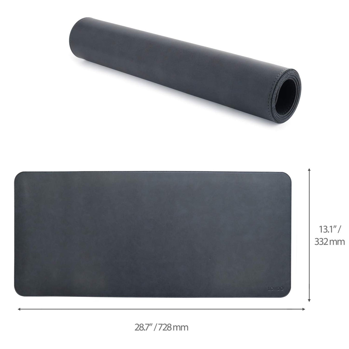 LONDO OTTO430 Leather Extended Mousepad - Desk Mat, Gray, L