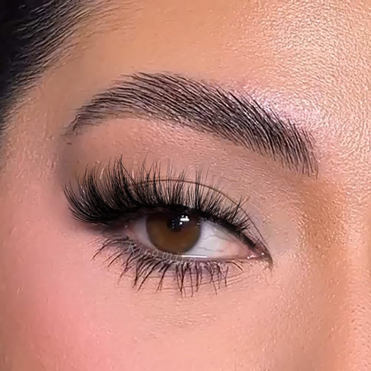 False Eyelashes Clear Band Natural Lashes Wispy Cat Eye 15mm Russian D-Curl Lashes Extension Strip Eyelashes Pack by Kiromiro