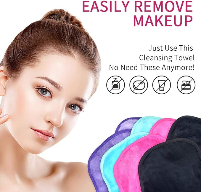 UWEME Makeup Remover Cloths 4 Count: Microfiber Reusable Fast Drying Washcloth