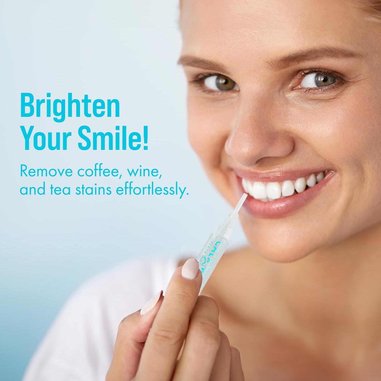 Cali White Teeth Whitening Strip Kit with LED Light and Batteries - Organic Peroxide Teeth Whitening Gel - Set of White Strips - 2x5ml Syringes, Thermoform Whitening Kit Trays and Case