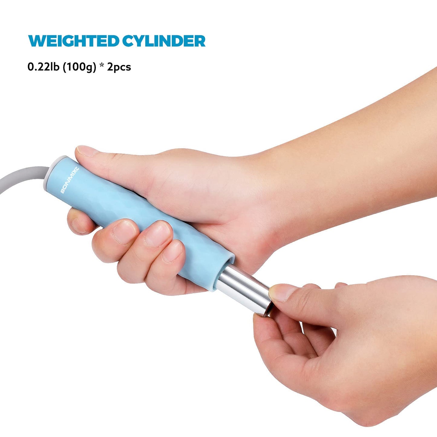 BONMIXC Weighted Jump Rope 1-LB Heavy Jump Rope For Women Silicone Handles Adjustable Length Skipping Rope Exercise for Fitness Masters